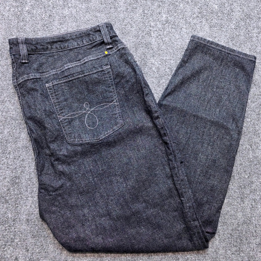 Lucky Brand Women 22W Dark Blue Ginger Skinny Jeans Lurex Glitter Stretch Indigo